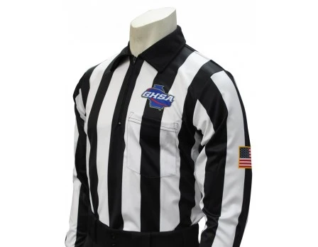 Georgia (GHSA) 2" Stripe Long Sleeve Referee Shirt 1 Georgia (GHSA) 2" Stripe Long Sleeve Referee Shirt