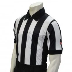 Smitty Officials Apparel Smitty 2 1/4" Stripe Body Flex Short Sleeve Football Referee Shirt With SLEEVE USA FLAG