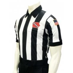 Iowa (IHSAA) 2 1/4" Stripe Body Flex Short Sleeve Football Referee Shirt