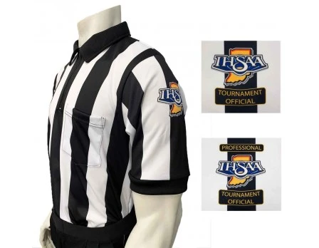 Indiana (IHSAA) 2 1/4" Stripe Body Flex Short Sleeve Football Referee Shirt 1 Indiana (IHSAA) 2 1/4" Stripe Body Flex Short Sleeve Football Referee Shirt