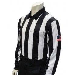 Smitty Officials Apparel Smitty 2 1/4" Stripe Long Sleeve Football Referee Shirt With SLEEVE USA FLAG