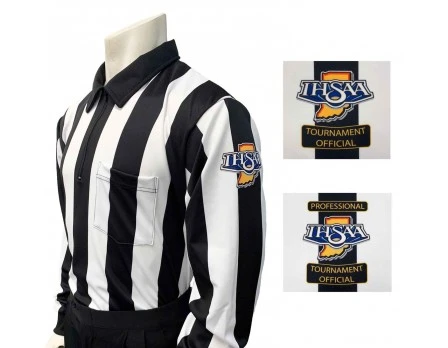 Indiana (IHSAA) 2 1/4" Stripe Foul Weather Football Referee Shirt 1 Indiana (IHSAA) 2 1/4" Stripe Foul Weather Football Referee Shirt
