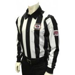 Nebraska (NSAA) 2 1/4" Stripe Long Sleeve Football Referee Shirt With NHSOA Logo