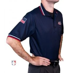 Illinois (IHSA) Umpire Shirt - Navy -smitty shop USA300ILL N Illinois IHSA Umpire Shirt Navy Angled 2