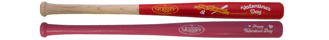 LOUISVILLE SLUGGER Valentine's Day Mini Bat Two Pack 1 LOUISVILLE SLUGGER Valentine's Day Mini Bat Two Pack