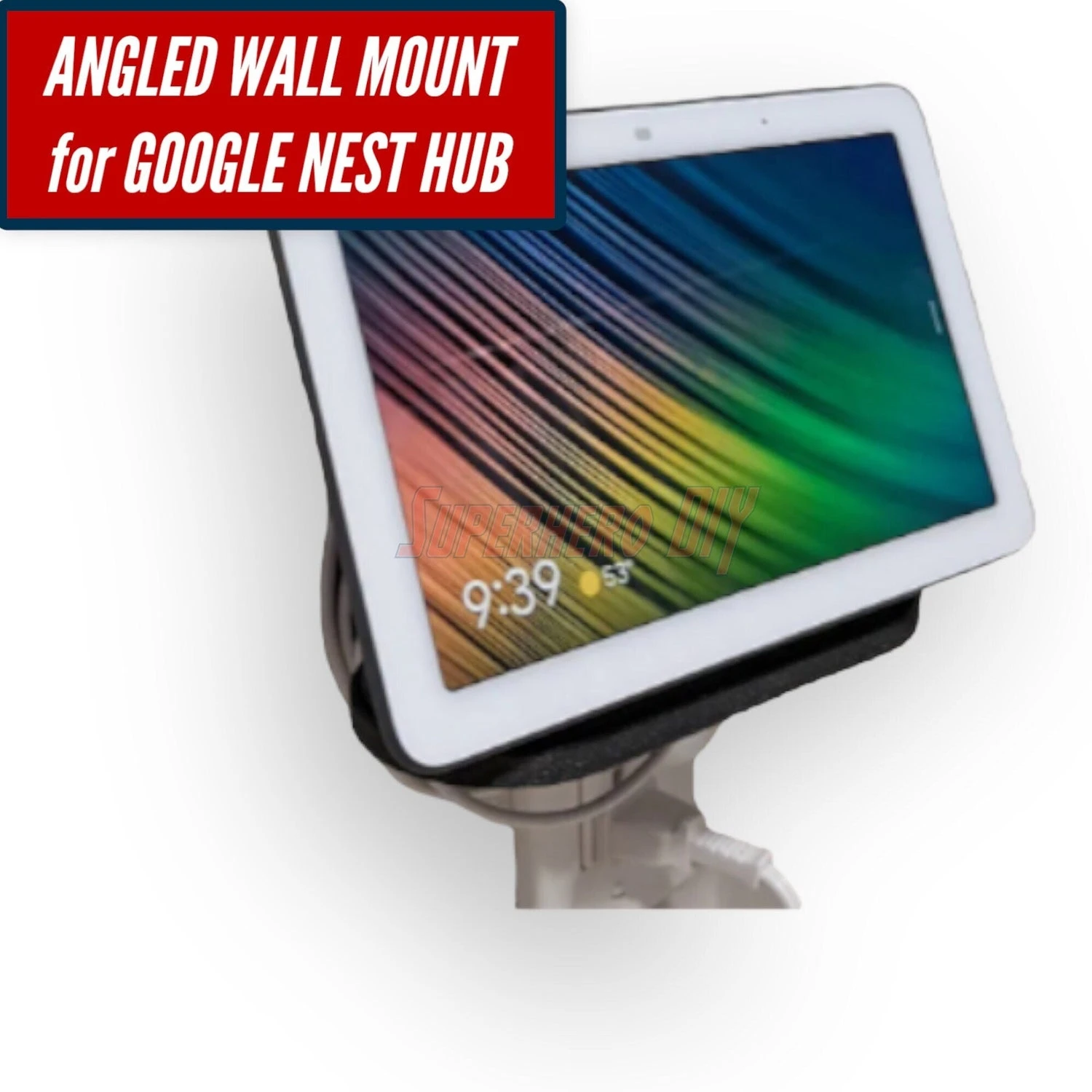 SuperheroDIY Angled Google Nest Hub Wall Mount | Great Little Shelf For Your Google Home Hub, And It Comes With Screws! 1 SuperheroDIY Angled Google Nest Hub Wall Mount | Great Little Shelf For Your Google Home Hub, And It Comes With Screws!