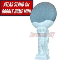 SuperheroDIY Atlas Google Nest Mini Stand | Atlas Holding Up The Google Home Mini Smart Speaker Stand