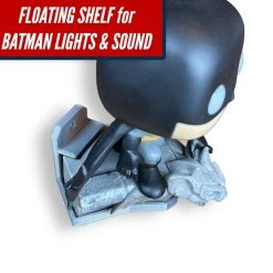 SuperheroDIY Floating Shelf For Funko Batman Lights & Sound | Comes With Mounting Screw | Funko Pop Floating Stand