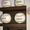 MWCSPORTS Baseball Bat Rack Display Holder Wall Mount Brown 3 Full Size Bats 4 Baseballs