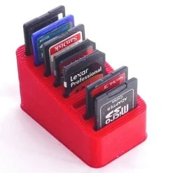 SuperheroDIY Parametric SD Card Holder | Memory Card Tray Holds Up To 8 SD Cards | Desk Organizer | Camera Accessories