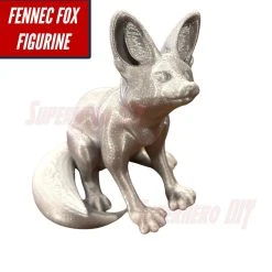 SuperheroDIY Sitting Fennec Fox Figurine | Cute Sitting Fennec Fox | Multiple Sizes And Colors Available | 3D-printed Smallest Fox