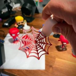 SuperheroDIY Spiderweb Shelf For Spider-Man Funko Pops | Looks Like Spidey's Web In Red And White! | Comes With Command Strip -smitty shop spiderweb shelf for spider man funko pops looks like spideys web in red and white comes with command strip 476468 1500x