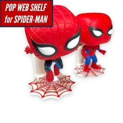 SuperheroDIY Spiderweb Shelf For Spider-Man Funko Pops | Looks Like Spidey's Web In Red And White! | Comes With Command Strip